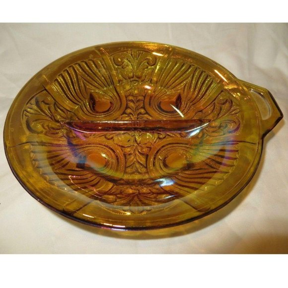 Modern Other - MODERN CARNIVAL FOOTED GLASS RELISH DISH BT266